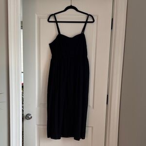 Eyelet Black Midi Dress